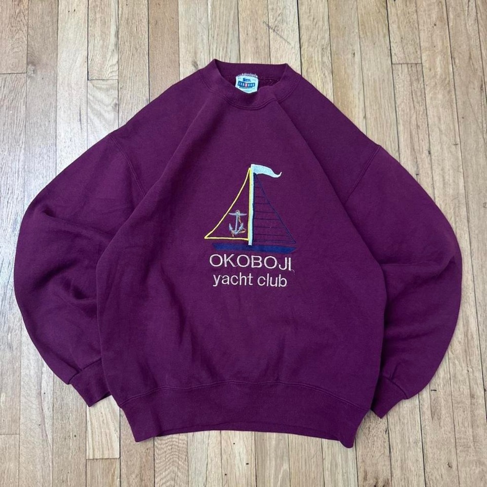 Purple Vintage 90s Crewneck Sweatshirt With yacht‎ logo